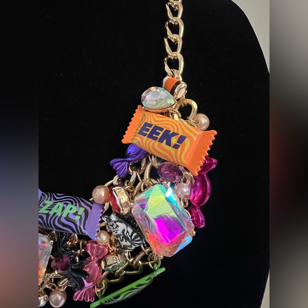 Betsey Johnson Gold Necklace with Multicolor Candy Charms - Picture 7 of 16